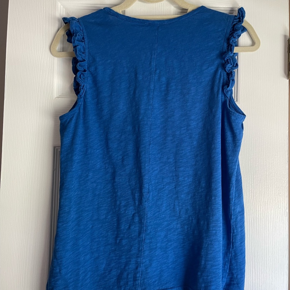 Blue Flutter Sleeve Tee Women’s Small Summer Top Casual (Also selling white one) - Picture 4 of 4